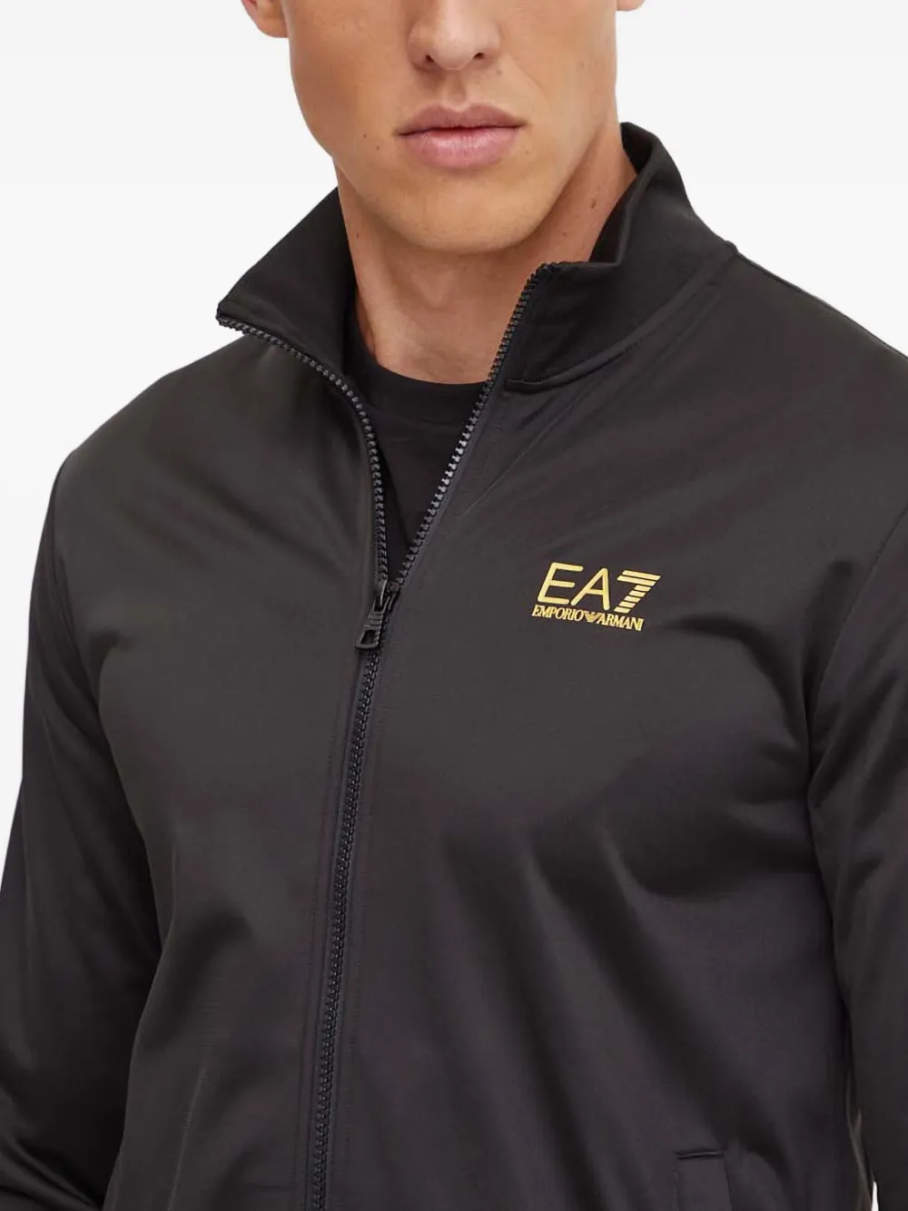 Ea7 Emporio Armani Jumpsuit met rits en logo Zwart