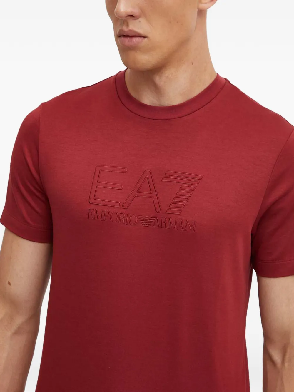 Ea7 Emporio Armani T-shirt met logodetail Rood