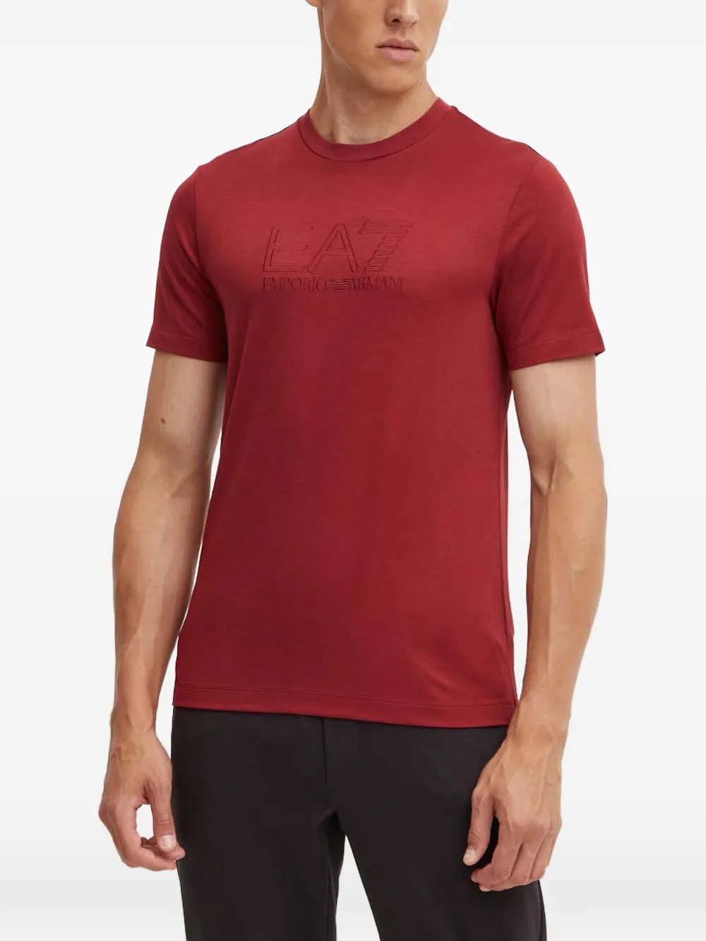 Ea7 Emporio Armani logo-detail T-shirt - Rosso
