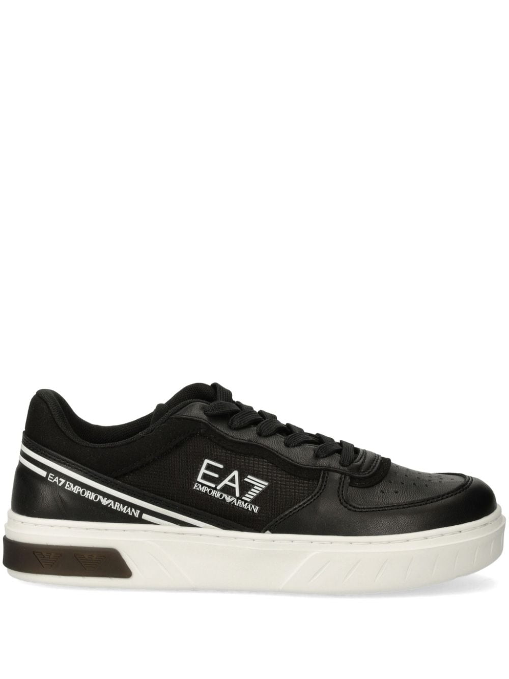 Ea7 Emporio Armani logo-patch panelled sneakers Black