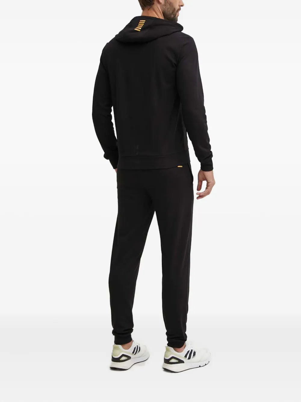Ea7 Emporio Armani Jumpsuit met capuchon en logo Zwart