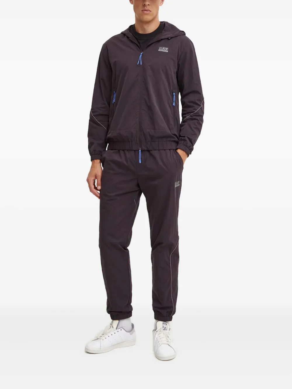 Ea7 Emporio Armani Jumpsuit met rits en capuchon - Blauw