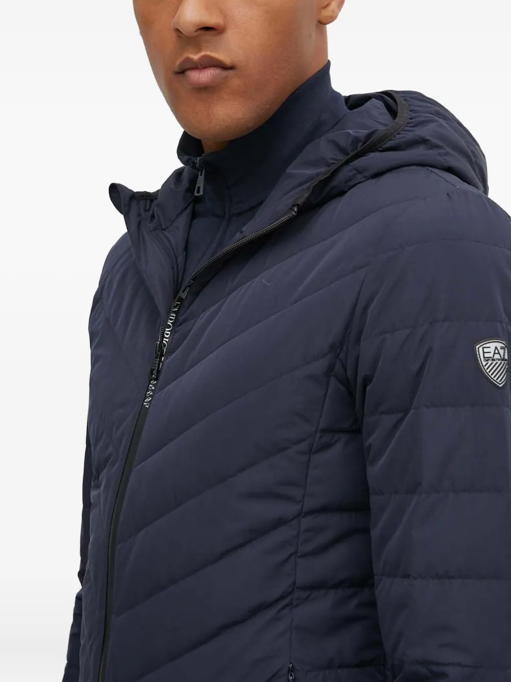 Ea7 Emporio Armani Gevoerd jack met capuchon Blauw