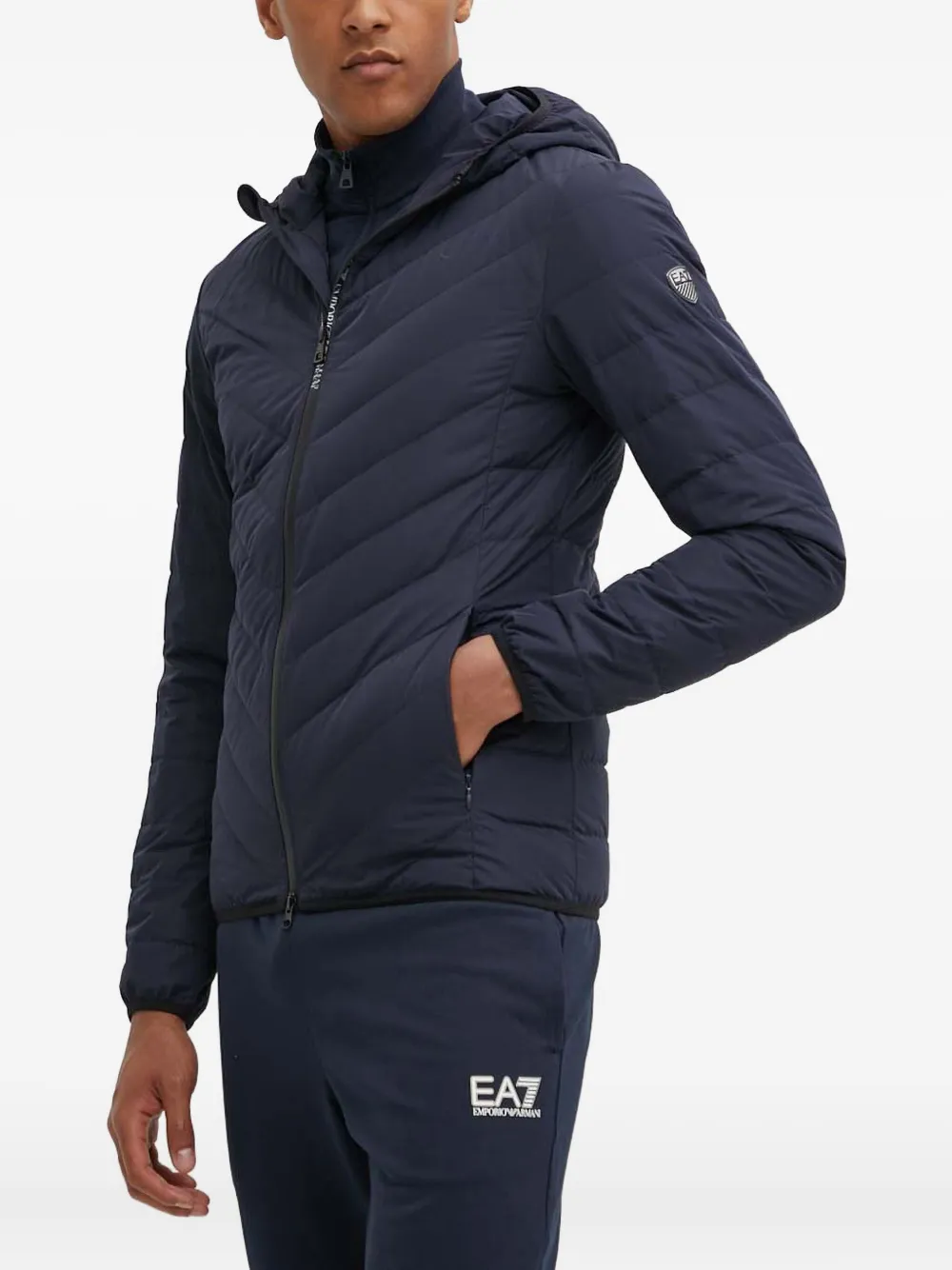 Ea7 Emporio Armani chamarra capitonada con capucha | azul | Image 1