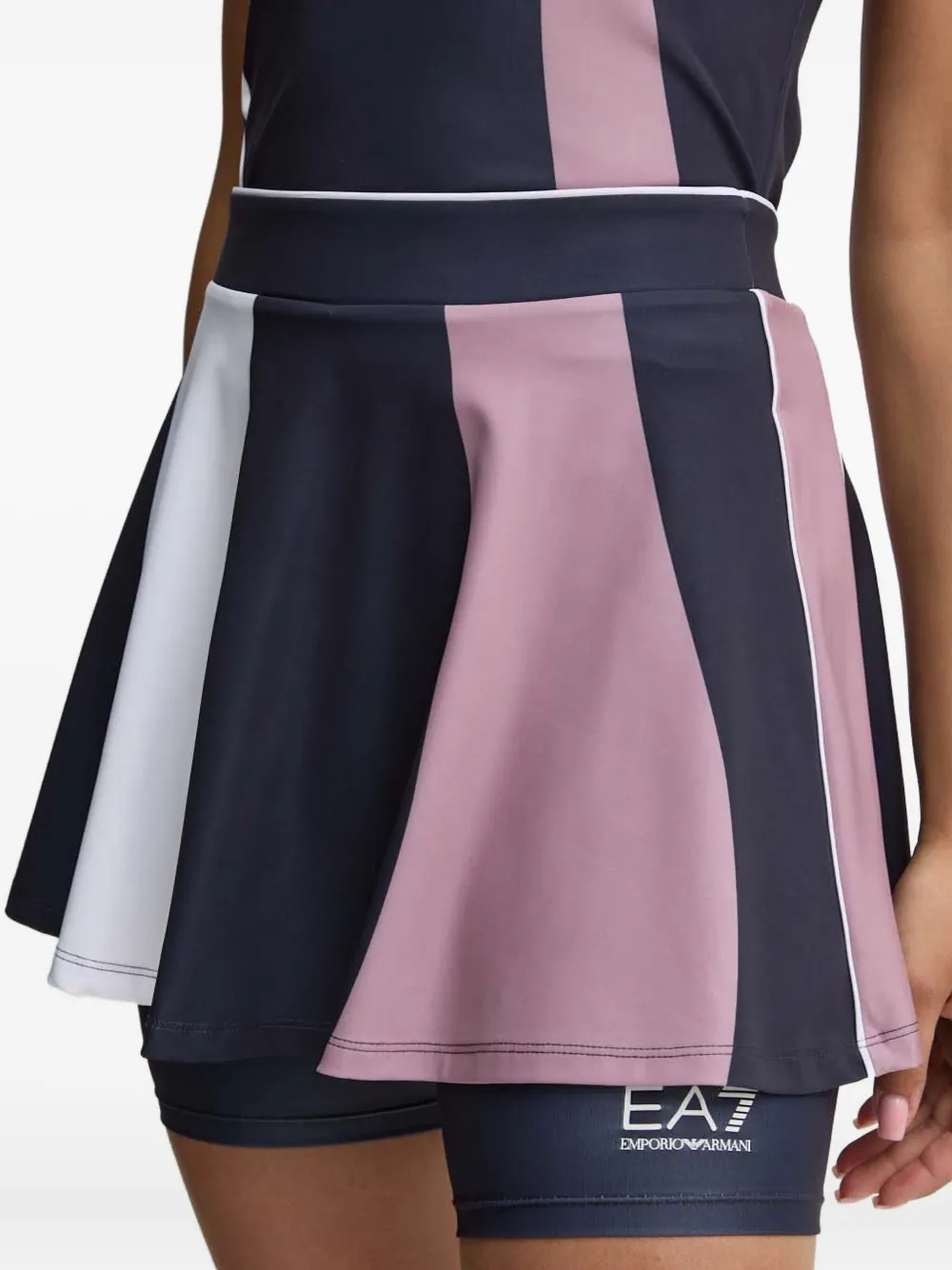 Ea7 Emporio Armani Rok met colourblocking en vlakken - Blauw