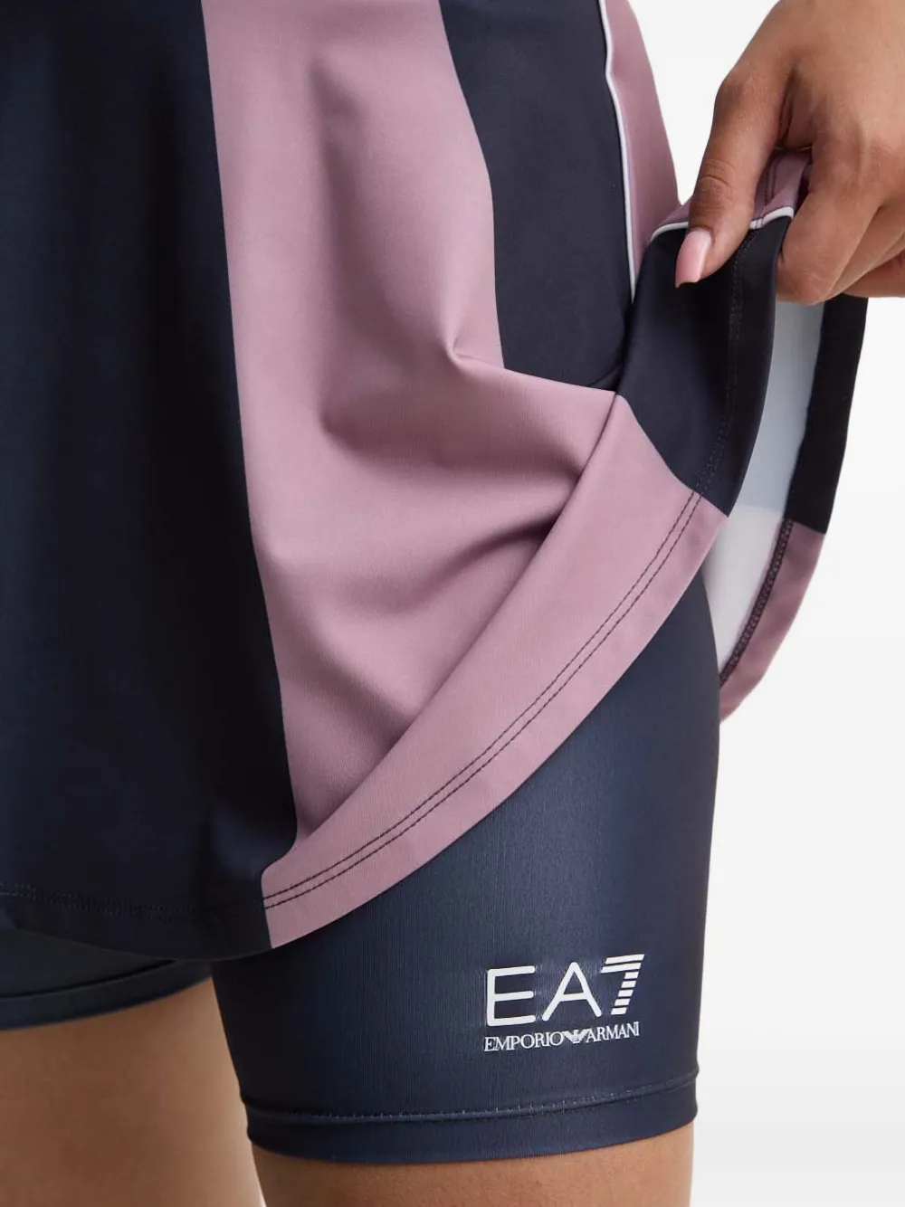 Ea7 Colourblock Panelled Skirt In Black