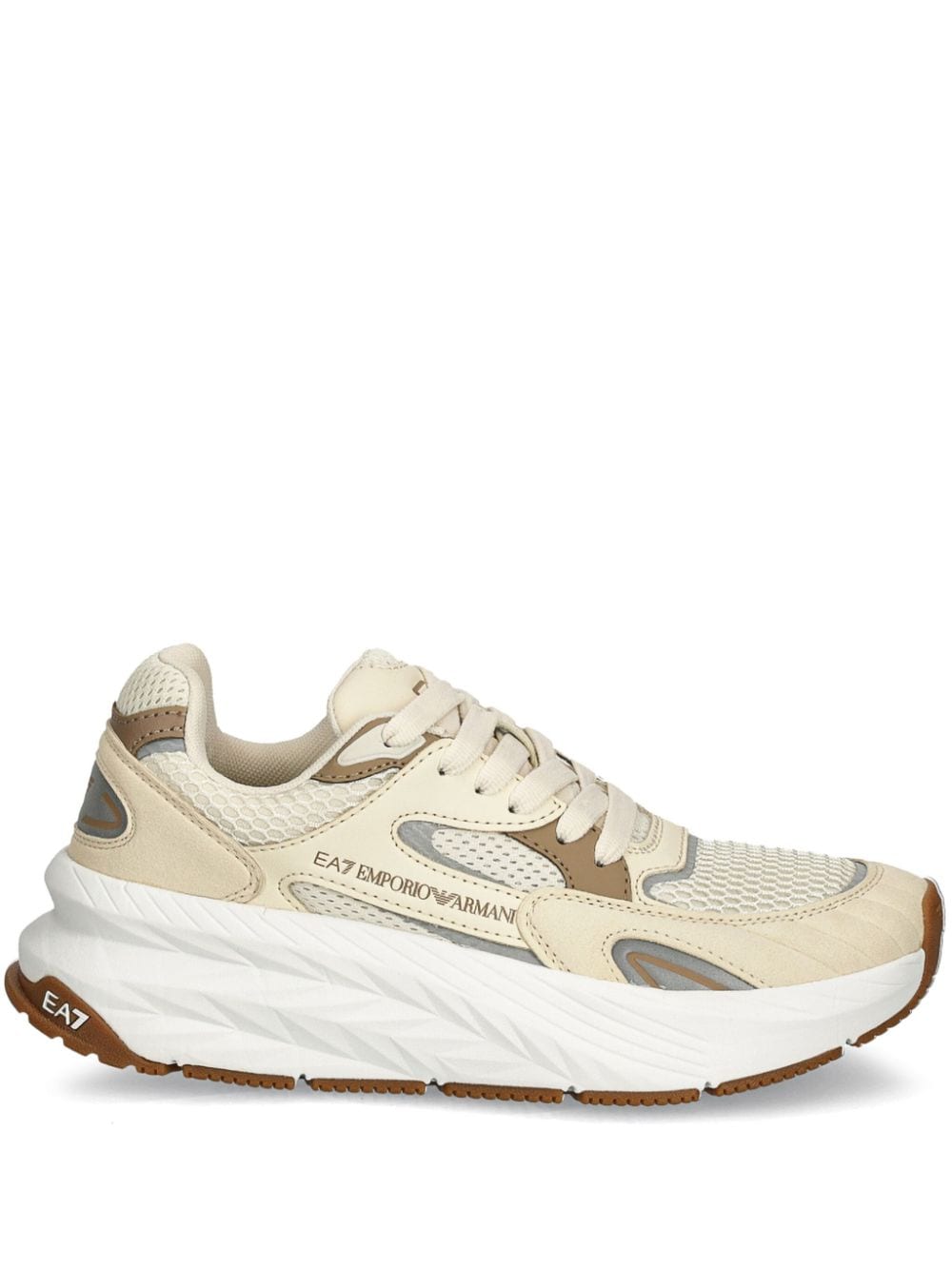 Ea7 Emporio Armani logo-print panelled sneakers Neutrals