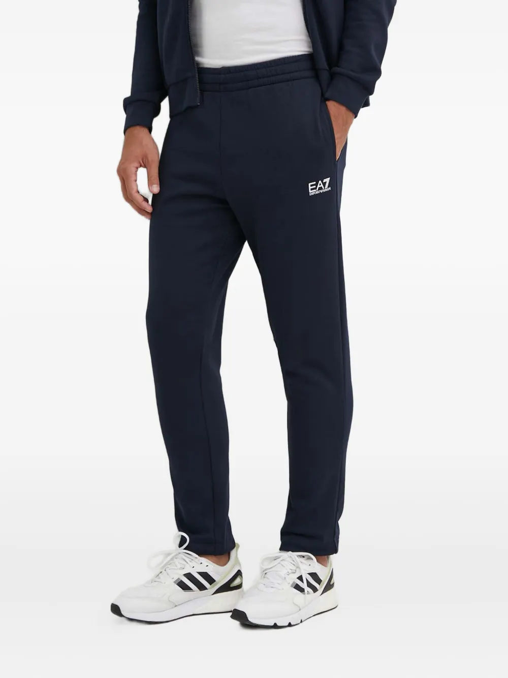 Ea7 Emporio Armani Jumpsuit met rits en logo Blauw