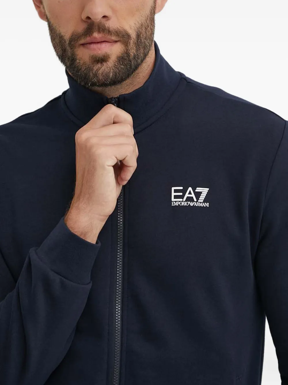 Ea7 Emporio Armani Jumpsuit met rits en logo Blauw