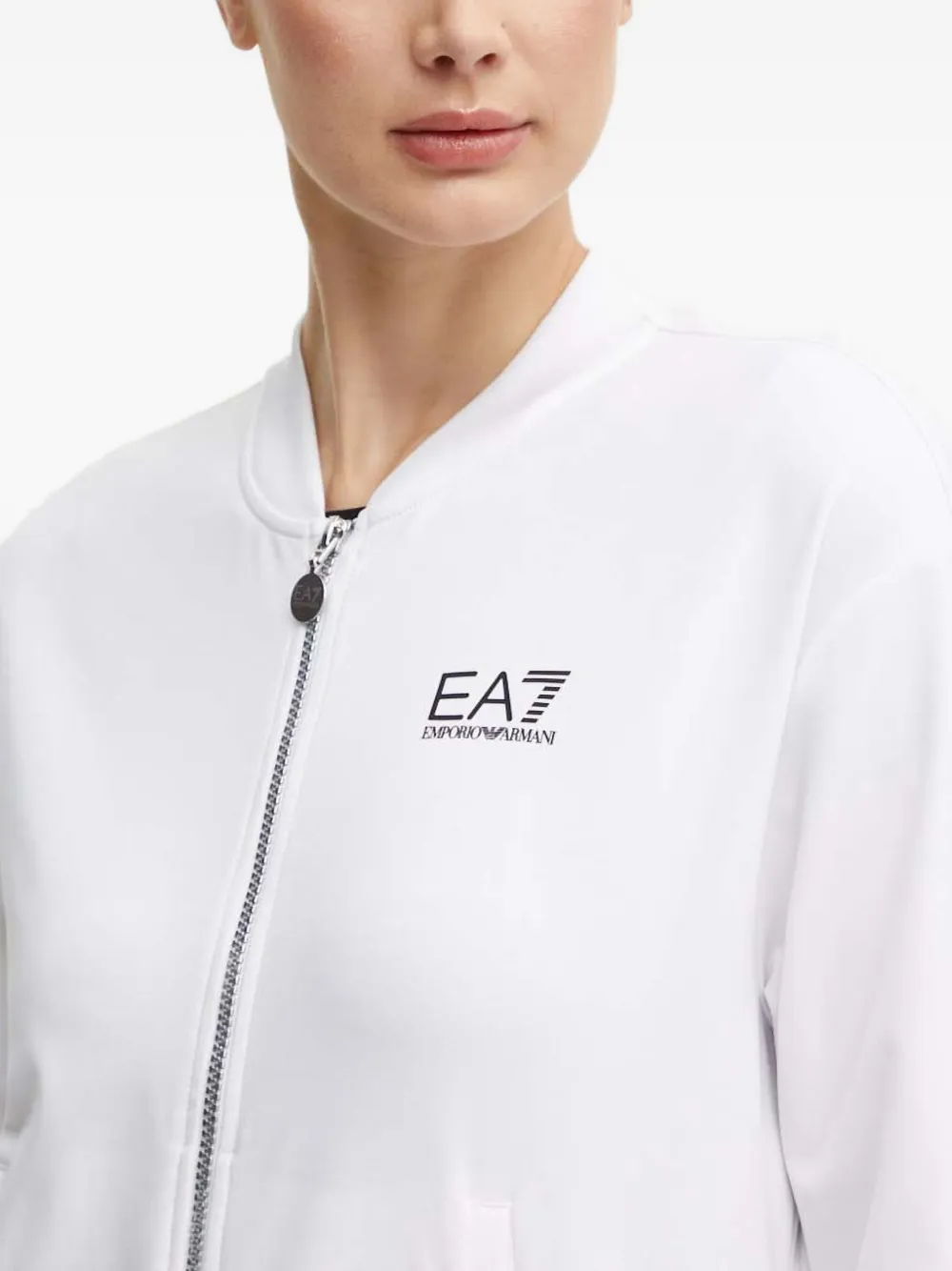 Ea7 Emporio Armani Jumpsuit met rits en zakken Wit