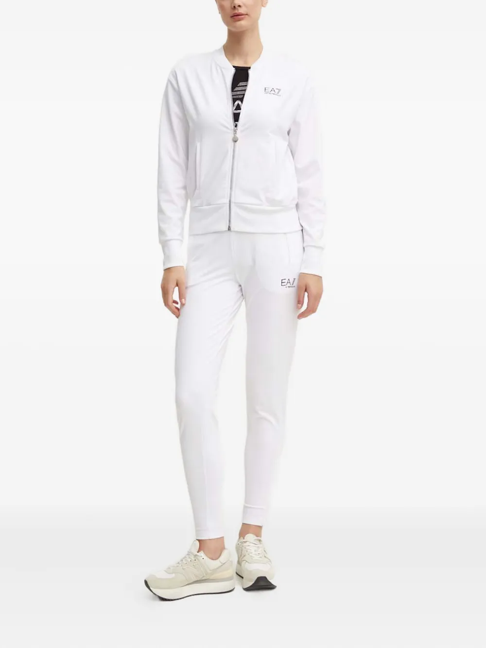 Ea7 Emporio Armani Jumpsuit met rits en zakken Wit