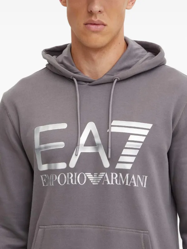 EA7 Emporio Armani フルジップパーカー グレー Ea7 Emporio Armani ロゴ スウェットパーカー | グレー | FARFETCH JP