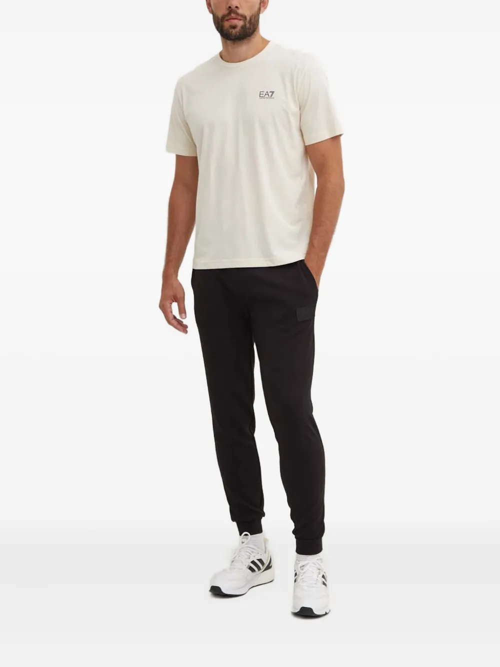 Ea7 Emporio Armani Broek met trekkoord en logopatch - Zwart