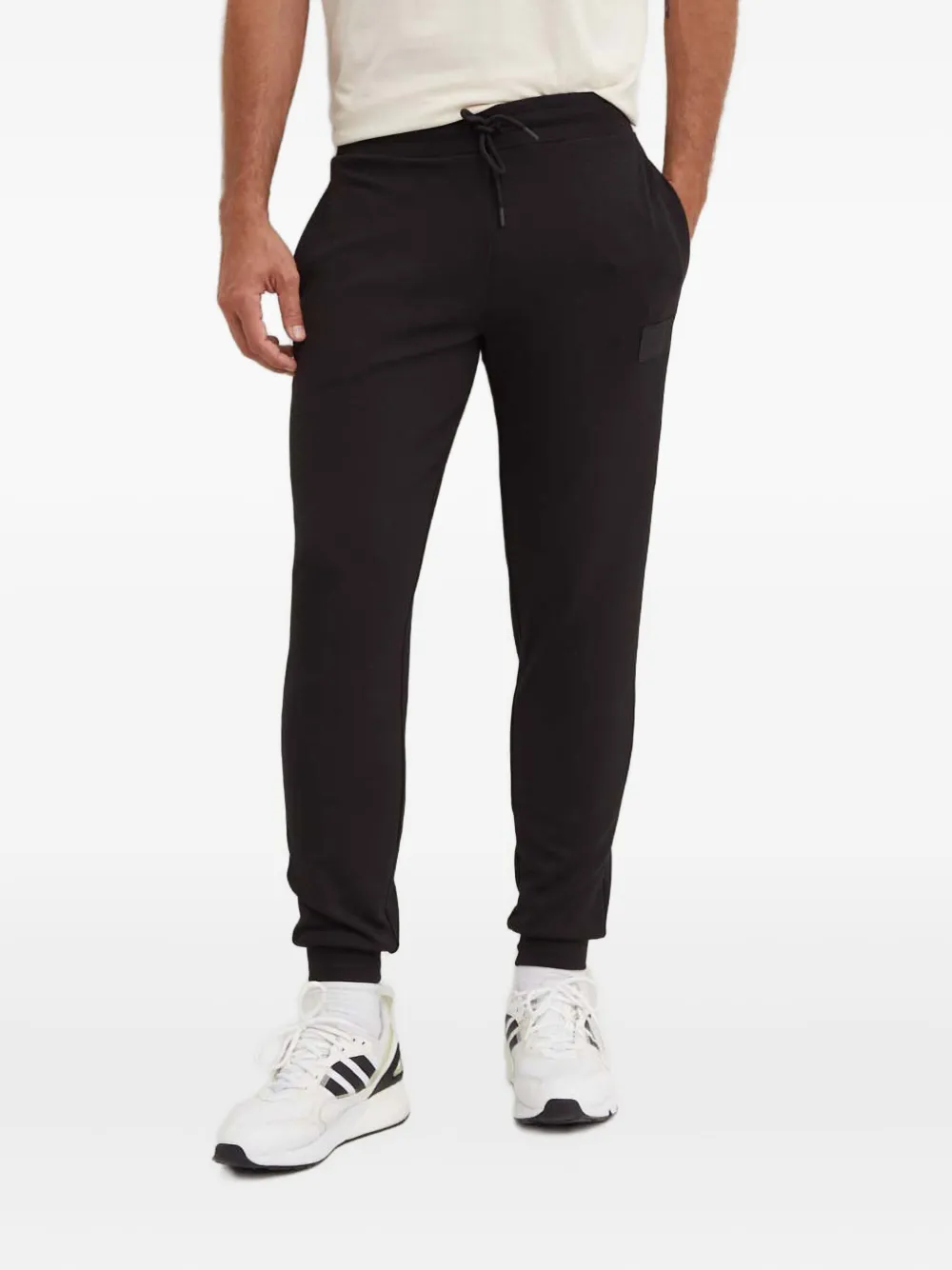 Ea7 Emporio Armani drawstring logo patch trousers | Black | Image 1