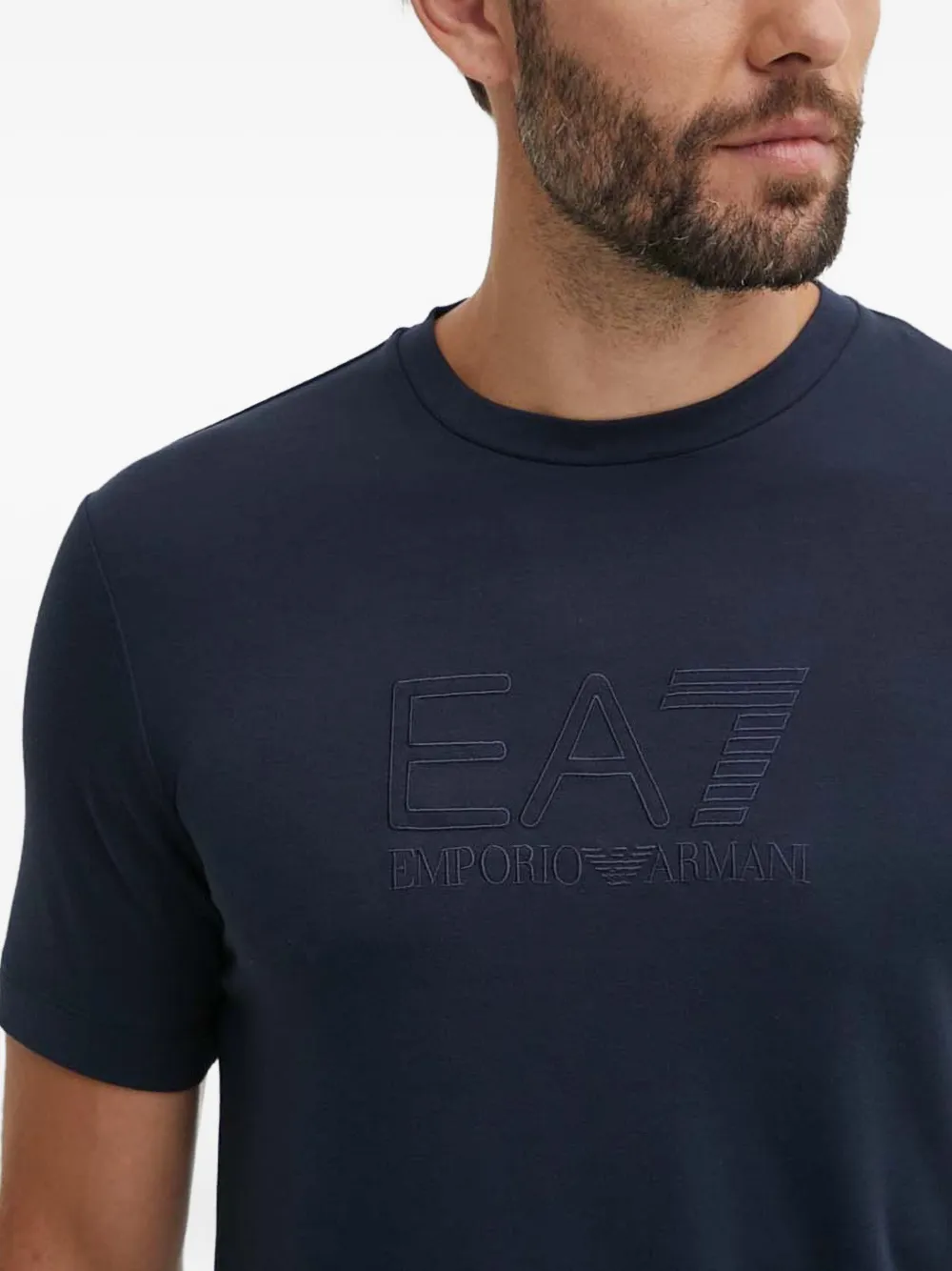 Ea7 Emporio Armani T-shirt met logo Blauw