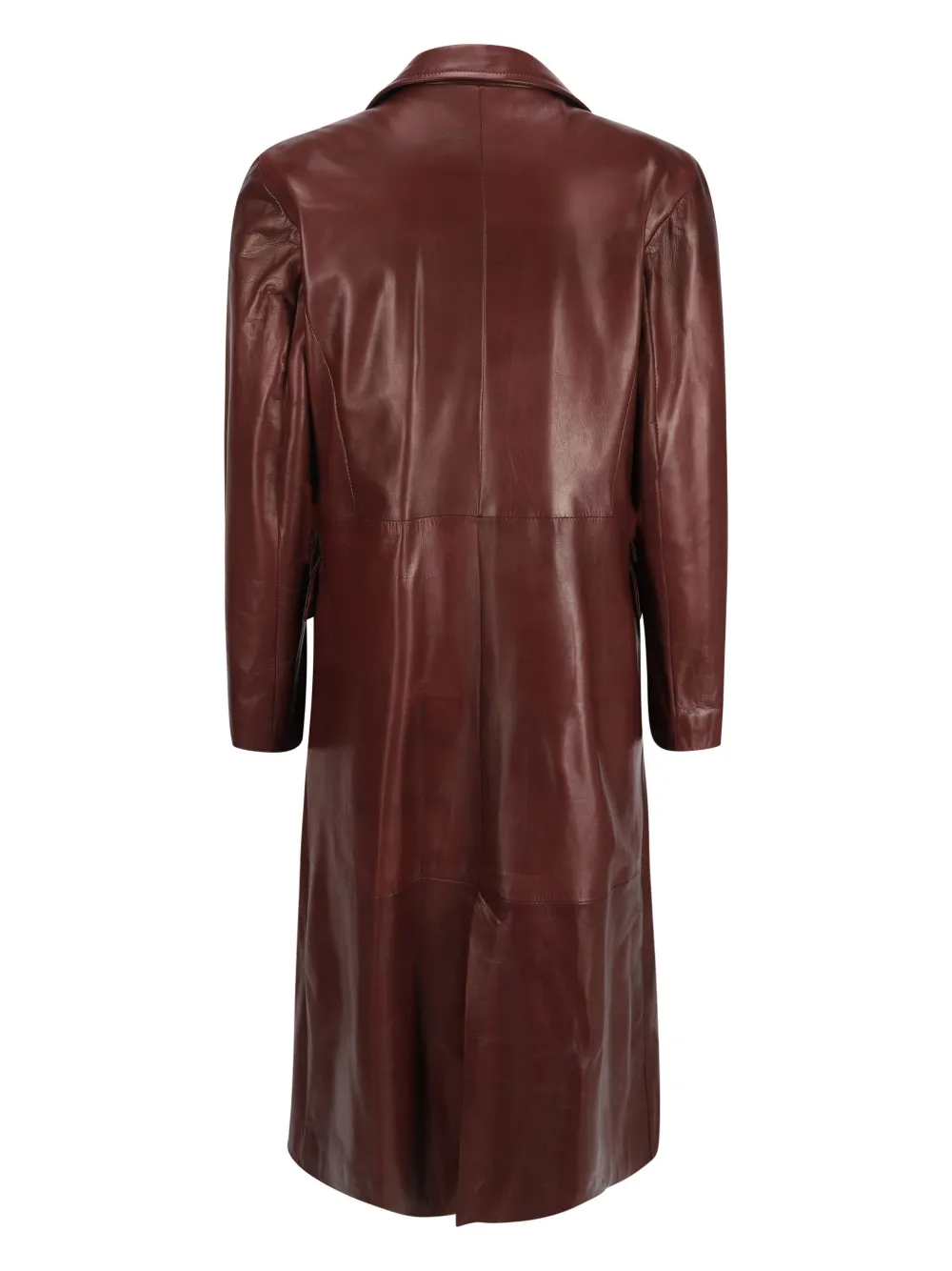 Salvatore Santoro peak-lapel leather coat - Rood