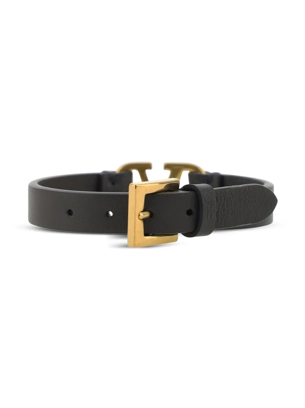 Valentino Garavani Vlogo leather bracelet - Zwart