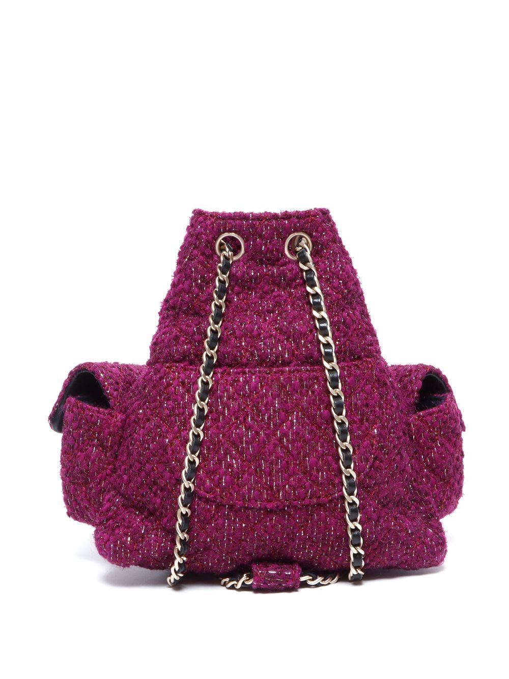 CHANEL Pre-Owned 2013 mini tweed backpack - Paars