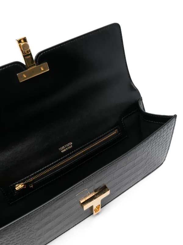 TOM FORD Embossed crocodile-effect Clutch Bag Black FARFETCH ID