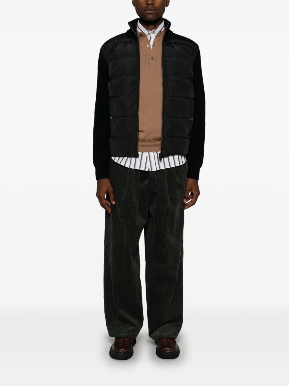 Herno quilted-panelled jacket - Zwart