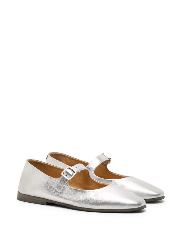 Marsèll Leather Ballerina Shoes Silver FARFETCH IN