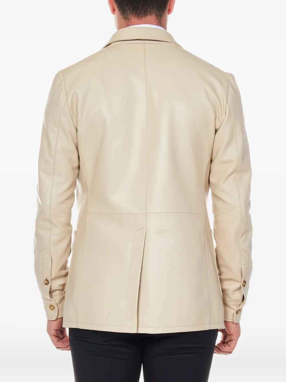 FRANZESE COLLECTION Blazer met enkele knoop en opgestikte zak Beige