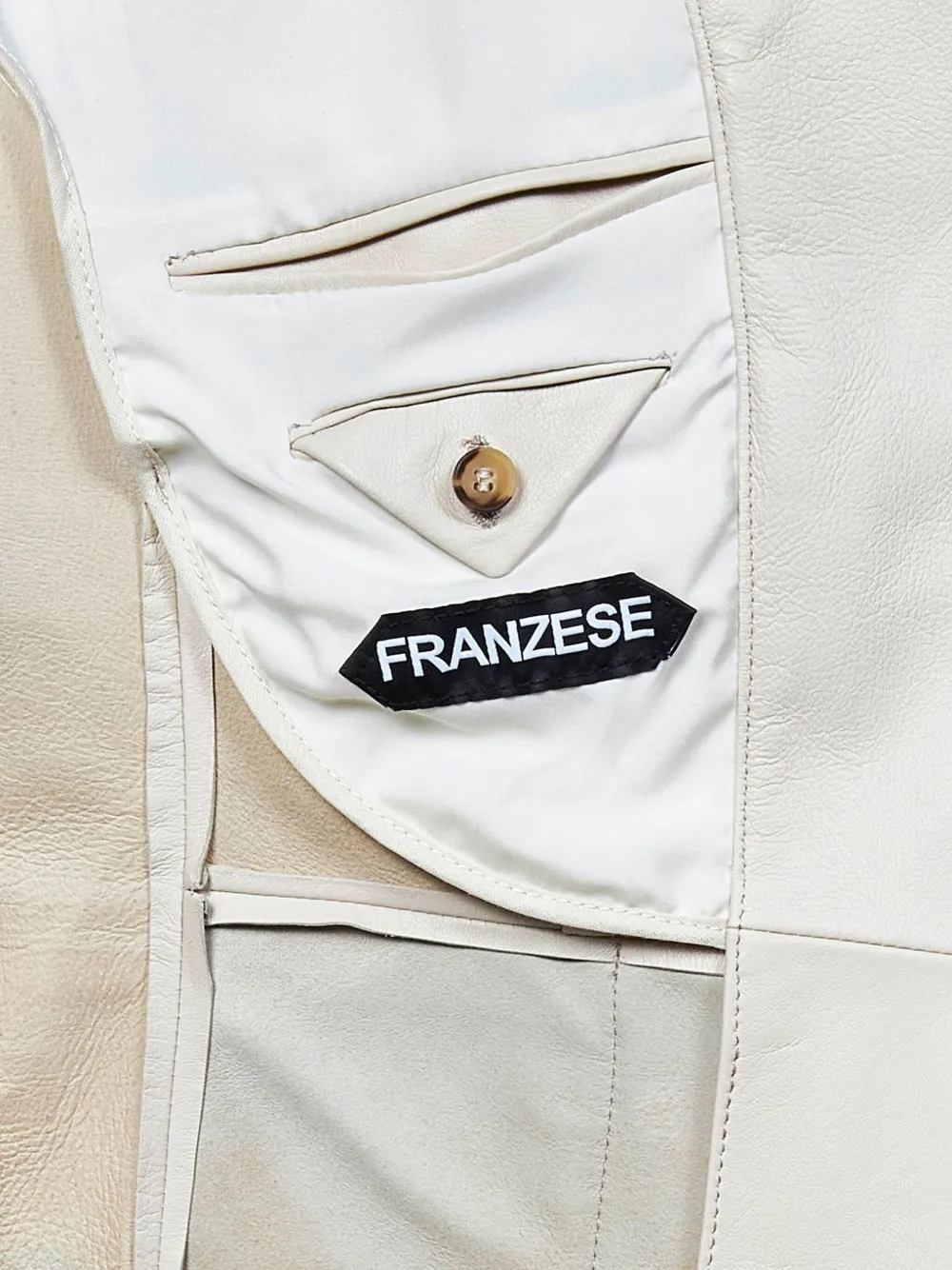 FRANZESE COLLECTION Blazer met enkele knoop en opgestikte zak Beige