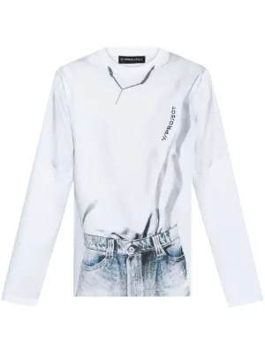 【関税込み】Y/Project イエロー レースプリント 長袖Tシャツ メンズ Y. Project Tシャツ (長袖) | オンラインセールは最大65