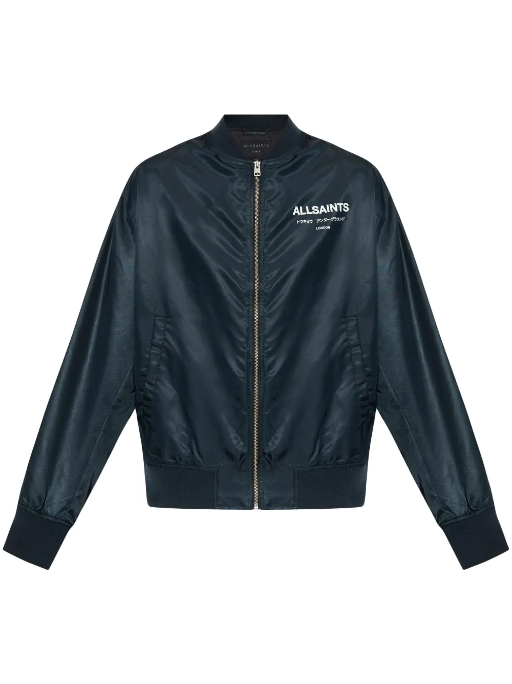 Shop Allsaints Underground Bomber Jacket In Blue