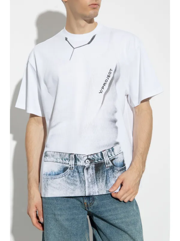 Tシャツ・カットソー Y PROJECT White cotton t-shirt (204TS006J135 OPTICWHITE) Tシャツ・カットソー Y PROJECT White cotton t-shirt
