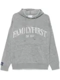 Family First logo-jacquard hoodie - Grey