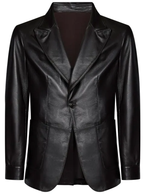 FRANZESE COLLECTION single-breasted leather blazer