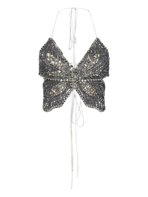 ROOM76 embellished butterfly crop top