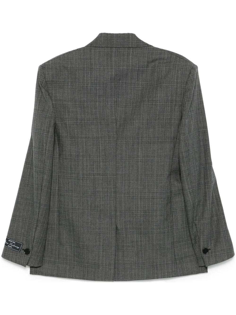 Shop Msgm Checked Blazer In Grey