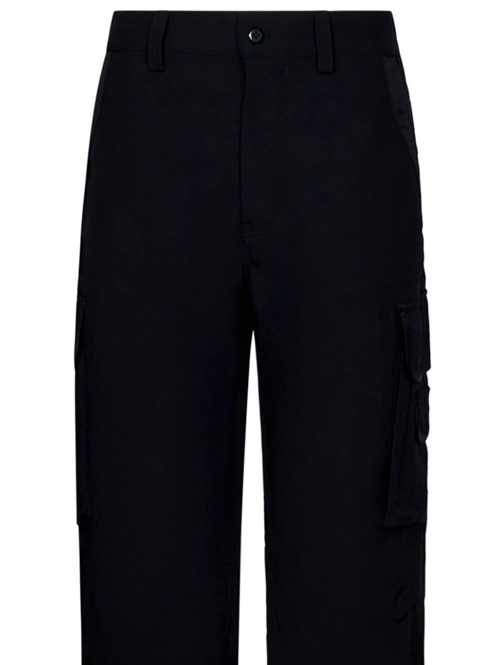 Shop Room76 Drawstring-cuffs Cargo Trousers In Black