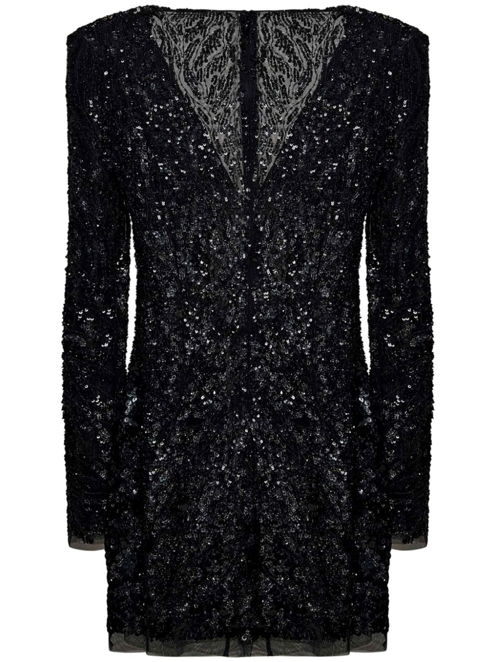 Shop Room76 Sequin-embellished Mini Dress In Black