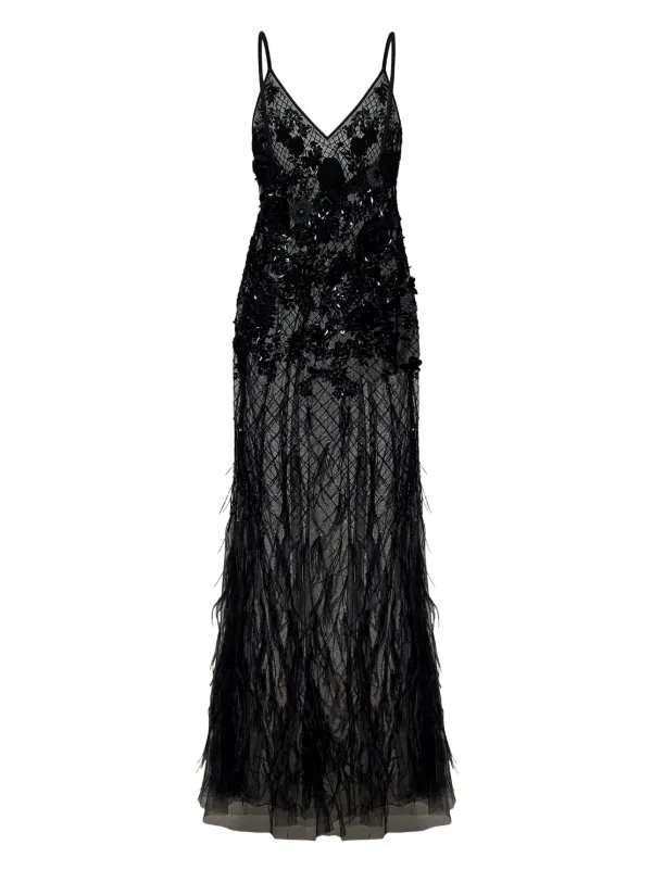 ROOM76 semi-sheer Gown | Black | FARFETCH
