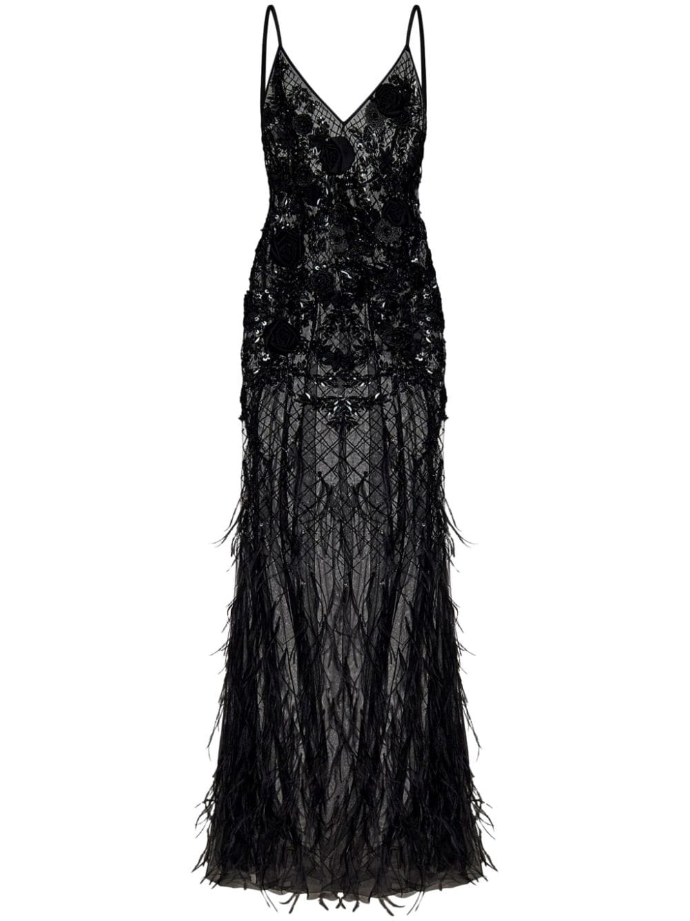 ROOM76 semi-sheer gown - Nero