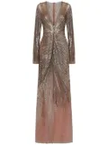 ROOM76 sequin-embellished gathered dress - Neutrals