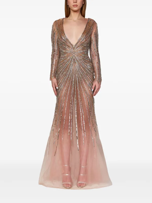 reede embellished silk evening dress Lady Black Tie - Lana Gown - Embellished Off The Shoulder Satin Gown