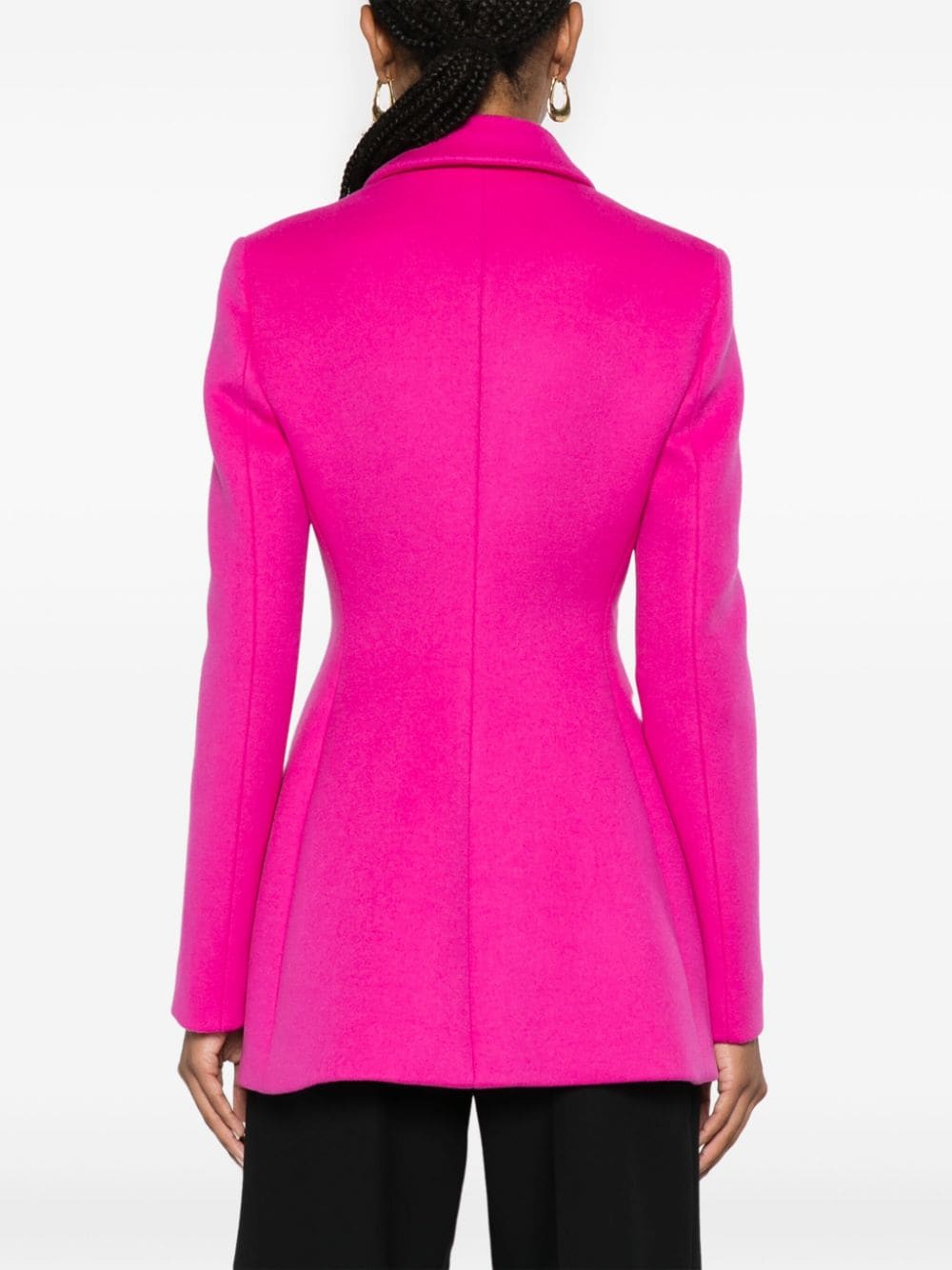 Shop Valentino Single-breasted Short Coat In Rosa