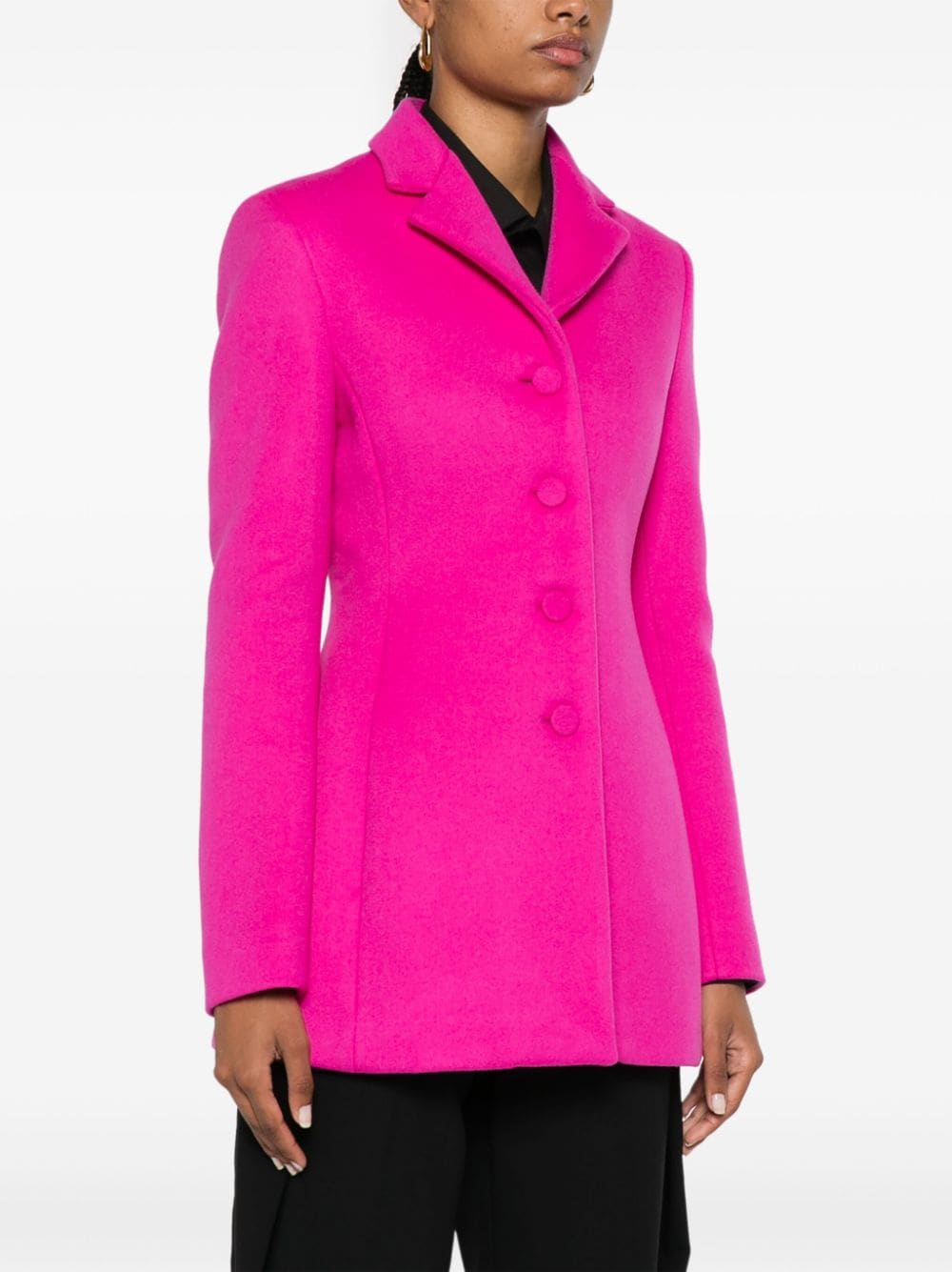 Shop Valentino Single-breasted Short Coat In Rosa