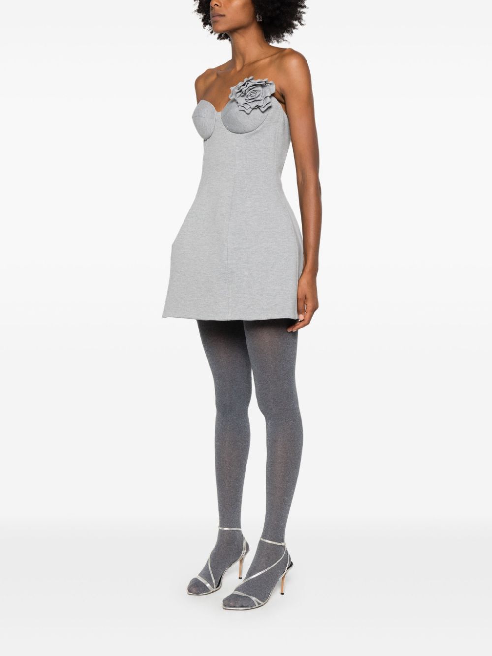 Shop Giuseppe Di Morabito Flared Mini Dress In Grey