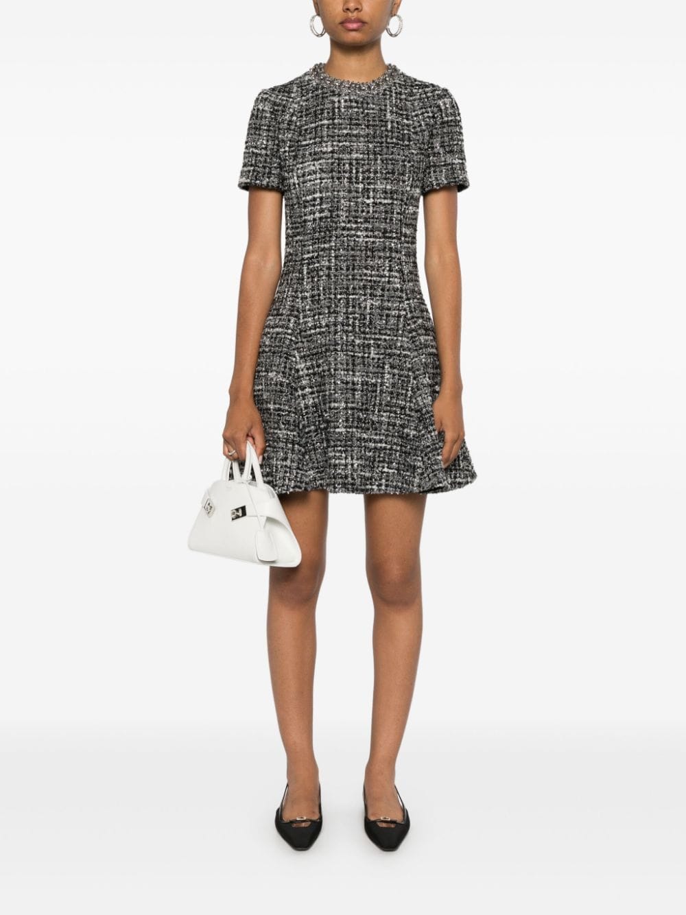 Shop Valentino Crystal-embellished Mini Dress In Schwarz