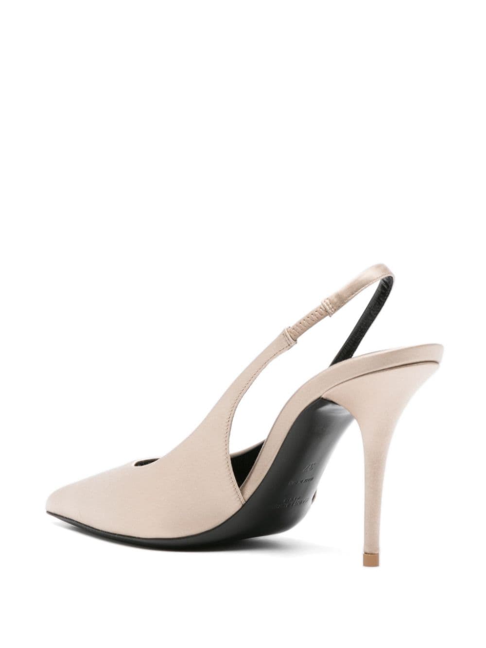 Shop Saint Laurent 90mm Norma Satin Pumps In Neutrals