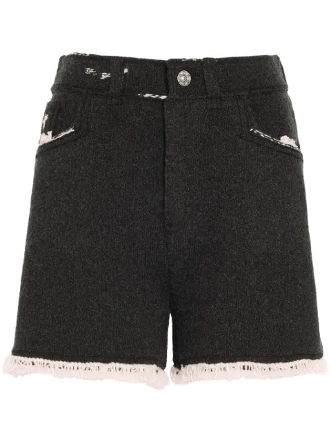 Barrie fine-knit fringe-detail shorts 