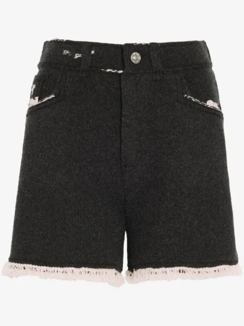 Barrie fine-knit fringe-detail shorts 