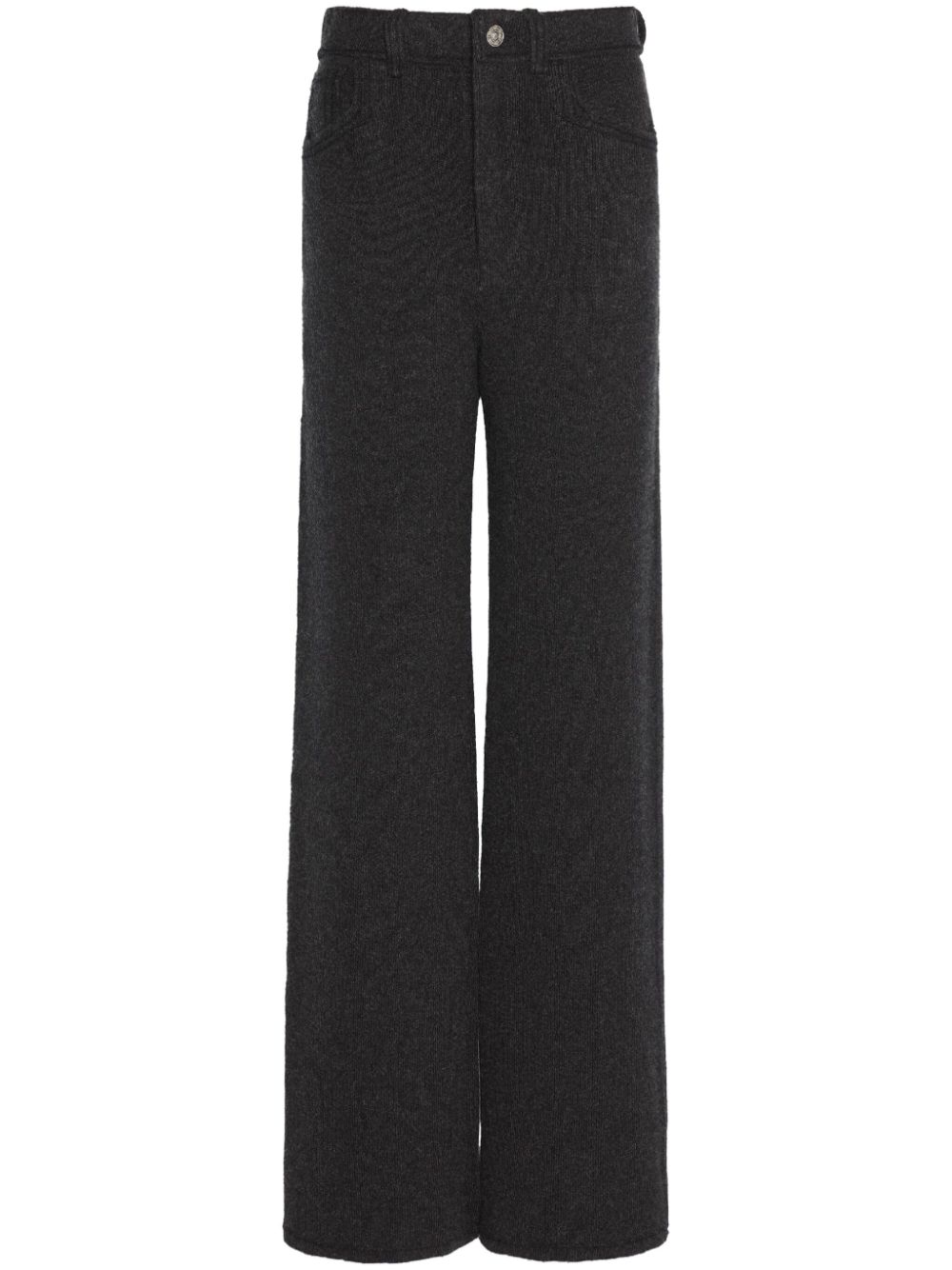 wide-leg knitted trousers