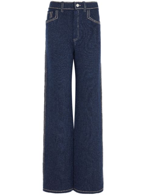 Barrie wide-leg knitted trousers