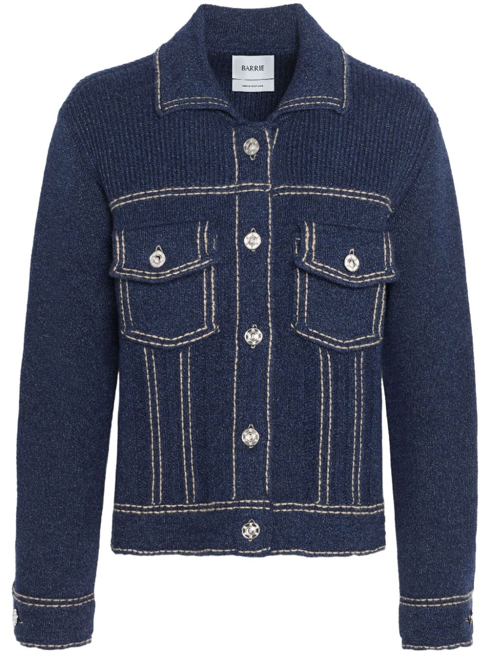 contrast-stitch knitted jacket